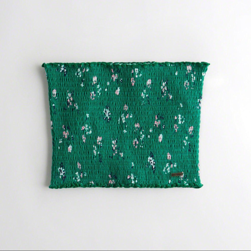 Green floral tube top